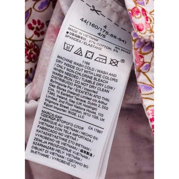 Gap Womens Floral Print Chino Shorts Size 6 Pink Purple 4" inseam - Picture 3 of 6